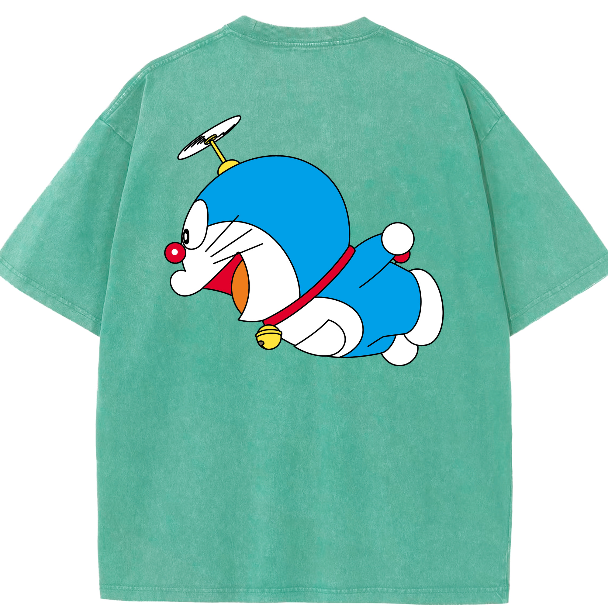 （画像用） ドラえもん Doraemon 綿100% ヴィンテージ風 半袖Tシャツ（背面プリント）